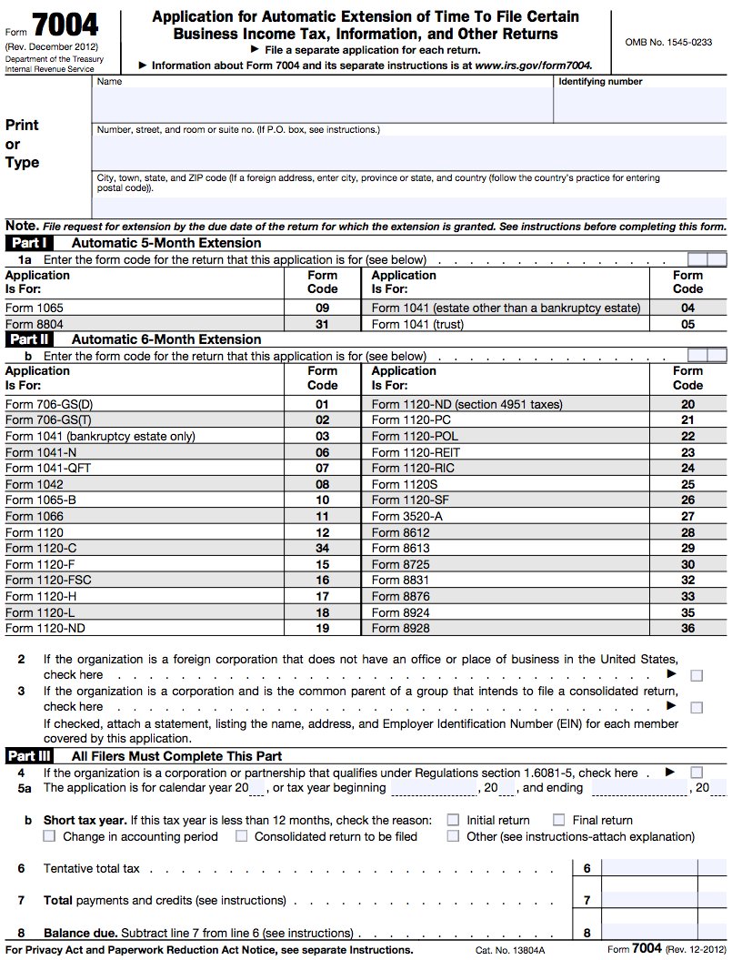 Form 7004 2023 Printable Forms Free Online